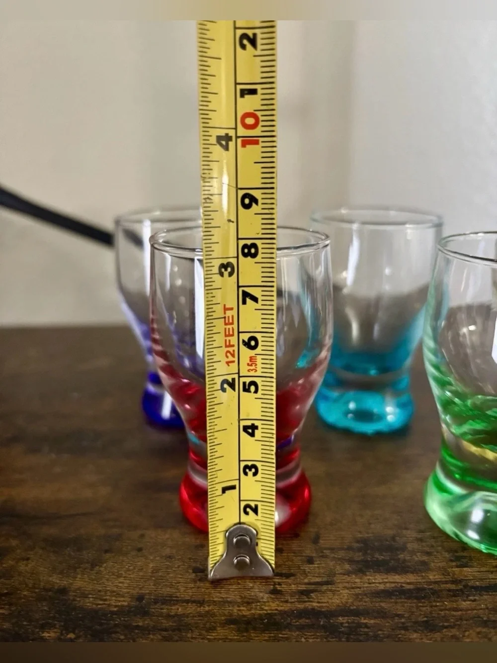 Circleware 6 Piece Colored Base Shot Glass Set - Multicolor